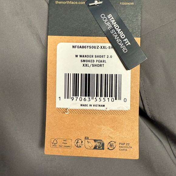 New The North Face Size XXL Wander Short 2.0 Smoked Pearl Gray Elastic Waist - Picture 8 of 11